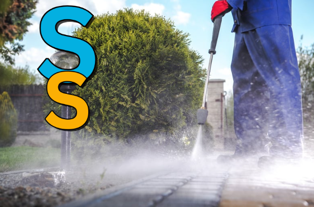 Pressure wash with slogo